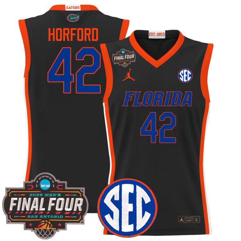Men Florida Gators #42 Horford black 2025 Final Four Patch NCAA Jersey style 3